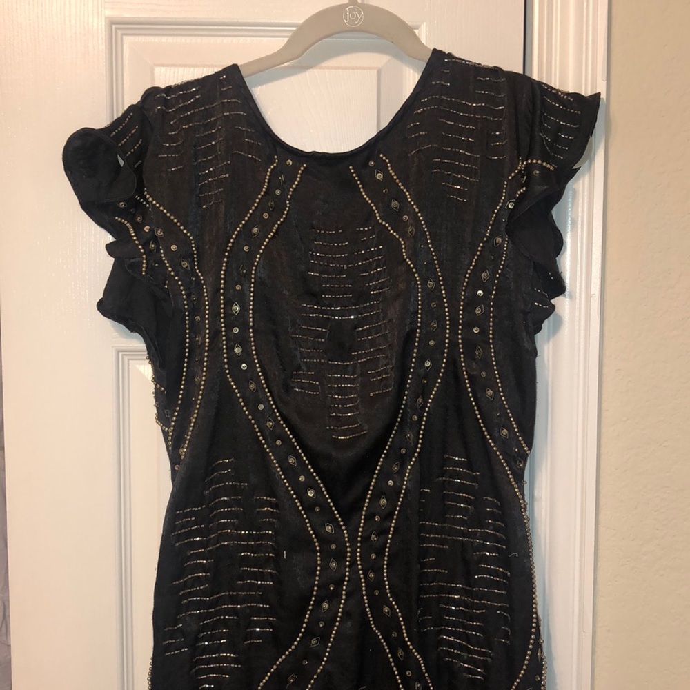 Free People black beaded dress NWT